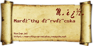 Maróthy Árvácska névjegykártya